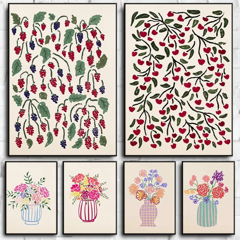 Florist Supply Vases - لوحة قماشية بدون إطار، تصميم بسيط،